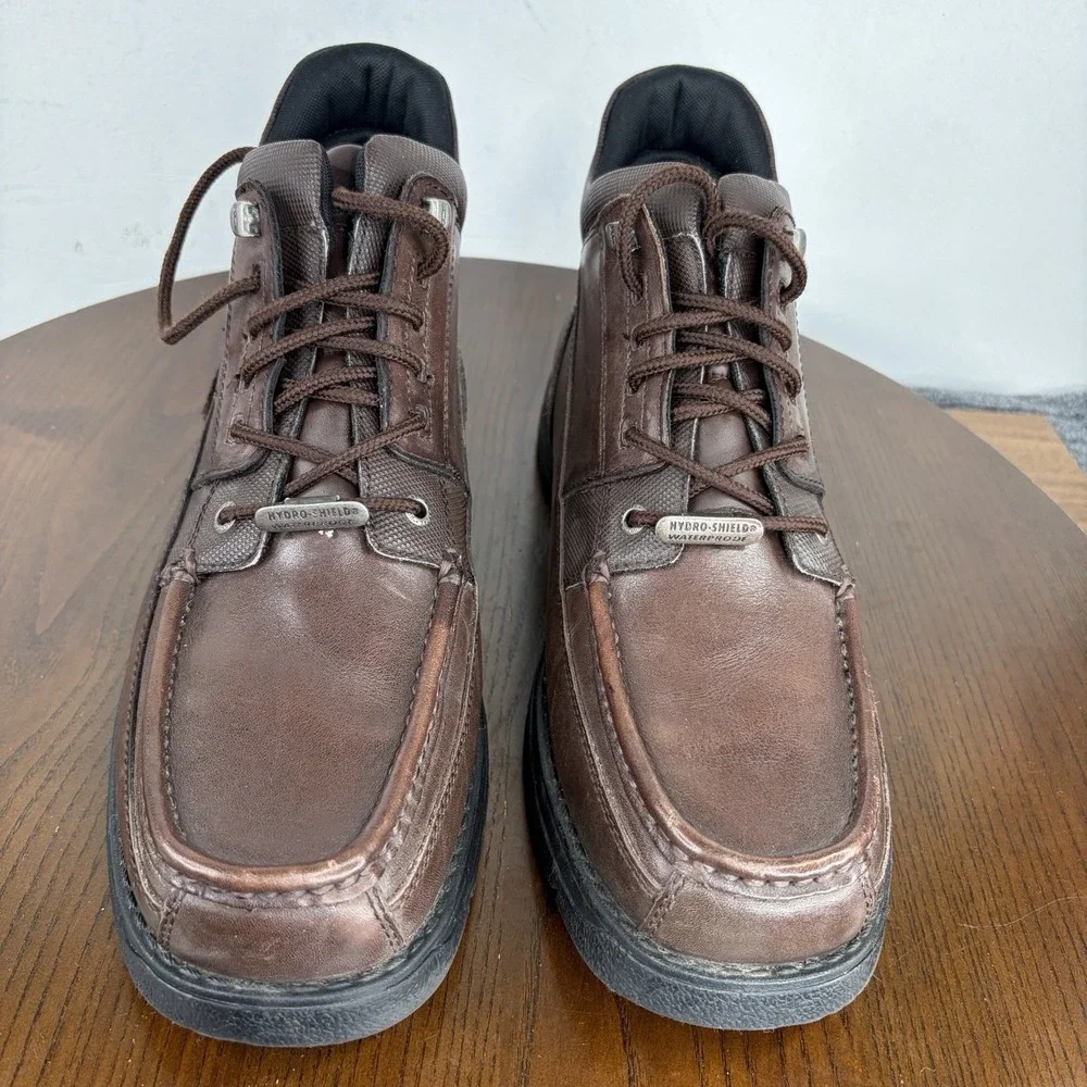 Rockport XCS Boots Men's 11.5M Brown Leather Hydro Shield Waterproof Chukka Moc